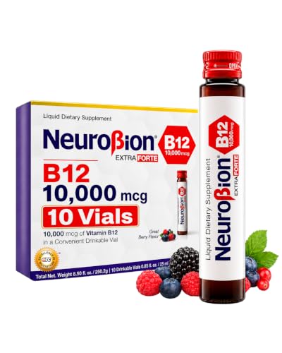 Neurobion Extra Forte B12 10,000 mcg Liquid Dietary Supplement - High Potency B Complex Drinkable Oral Vials for Extreme Energy Support Complex Easy Oral Drinkable10 Vials