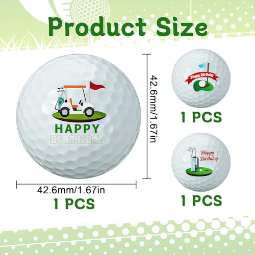 NCTNCX Golf Geschenk Set 3 StüCk Lustige GolfbäLle Personalisiert FüR Golffans MäNner Geschenk Einheit In StandardgrößE Happy Birthday Golf Balls