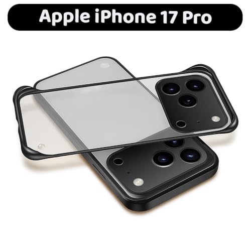 Image of Compatible Case Apple iPhone 17 Pro | Back Cover Case | Stylish Frameless Matte Hard Back Skin | Soft TPU Shock Proof Bumper Back Cover Case for Apple iPhone 17 Pro (Black)
