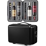 Wine Travel Suitcase for 4 Standard Wine Bottles - 360-degree All-around Protection Bottle Luggage for Airplane, Car, Outdoor Carrying - Impact Resist, Sturdy, Waterproof Wine Bottle Protector Case