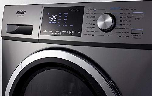 Summit Appliance SPWD2203P 24" Wide 115V Washer/Dryer Combo in Platinum for Non-Vented Use, 2.7 Cu.Ft. Capacity, LCD Display, 16 Wash Cycles, 1300 RPM, Stainless Steel Drum, Child Lock - Thumbnail 2