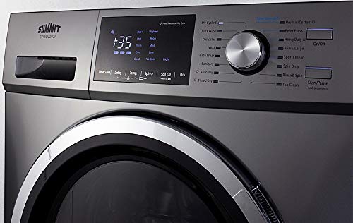 Summit Appliance Spwd2203P 24" Wide 115V Washer/Dryer Combo In Platinum For Non-Vented Use, 2.7 Cu.ft. Capacity, Lcd Display, 16 Wash Cycles, 1300 Rpm, Stainless Steel Drum, Child Lock #TOP3