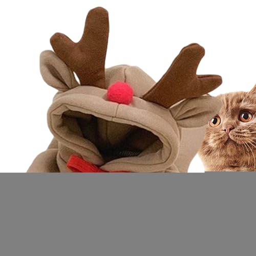 Dog Hoodie - トナカイ犬コスチューム - 防寒ペットウェア 日常着やパーティーに 室内用 クリスマス ホリデーグッズ