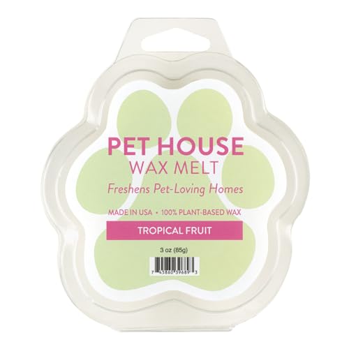Image of One Fur All Pet House Spring and Summer Wax Melts for Pet Odor, Natural, Plant Based Soy Wax Melts, Long Lasting Fragrance for Fresh Smelling Homes, Tropical Fruit