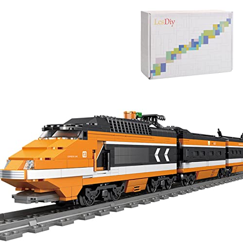JOYFLY Technik Elektrischer Zug Bausteine, City Hochgeschwindigkeitszug Bauset mit Musik und Licht, 1287+Teile Konstruktionsspielzeug Kompatibel mit Lego Technic Cover