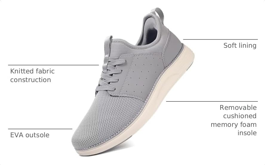 Image of YOLARK Men Casual Dress Shoes Fashion Sneakers Lightweight Breathable Laceless Walking Shoes Gym Tennis Athletic