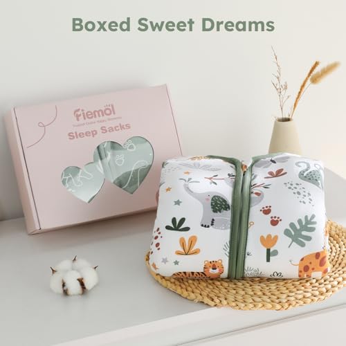Image of Baby Sleep Sack 18-24 Months, 2.5 TOG Cotton Winter Baby Wearable Blanket with 2-Way Zipper, Warm Soft Sleeping Bag for Toddler Boy Girl, X-Large Giraffe