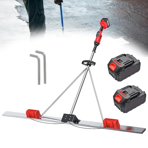Concrete Vibrating Tool Concrete Tools Finishing Power Screed Electric Motor Cordless Electric Cement Leveling Tamper Ruler Screed Cement Finishing Vibrating Machine Concrete Vibrating Tool(2 Battery,