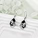 YFN Hummingbird Earrings Sterling Silver Black Tourmaline Dangle Drop Earrings Crystal Healing Jewelry Spiritual Protection Gifts for Women