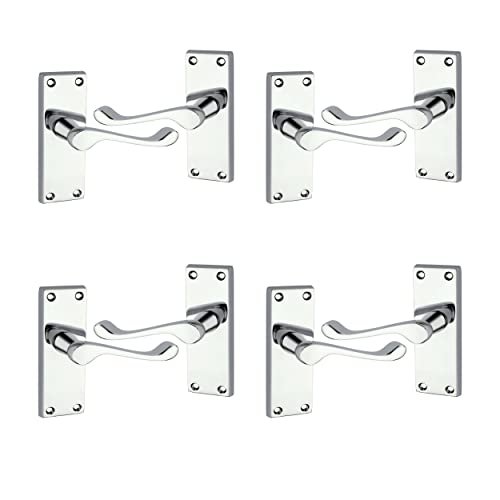 ALLEN & ALVAN - Lot de 4 loquets de poignée victorienne - 10,2 cm - Finition chromée polie Cover