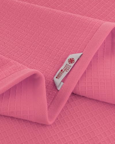 Image of Casa Copenhagen, Egyptian Cotton - Waffle Terry Towel 4 Piece 100% Cotton Large Bath Towel Set - Dusty Pink