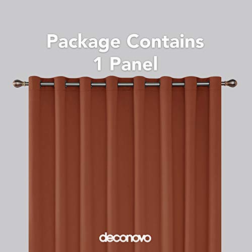 Image of Deconovo Patio Door Room Divider Panel Blackout Grommet Thermal Insulated Window Curtain for Outdoor, 100W X 84L, Orange Red