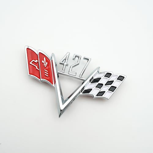 Emblemas 427 de bandera en 3D con acabado cromo rojo para renovar la carrocería de su coche 6