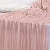 Socomi 4pcs pink table runner spring easter cheesecloth table runner 170 inch cheese cloth 14ft boho rustic gauze for wedding party baby shower decor  urban country home decor