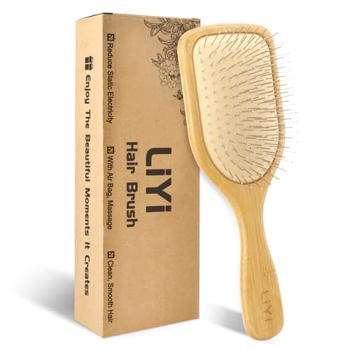 LIYI Escova de cabelo de bambu para crescimento do cabelo – Escov...