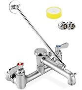 Sepaitek Commercial Kitchen Faucet Wall Mount - 8" Spout, 2 Hole, Brass With Blade Handles For Restaurant Or Laundry Sink - View #9