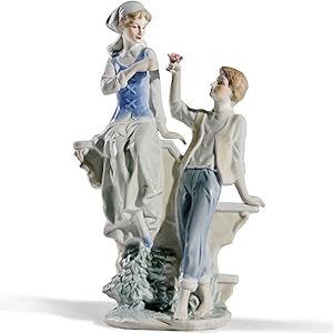 MTME Porcelain Figurine, Lady with Flowers, Memorabilia, Wedding Gifts, Statue Home Decor (Marry me)