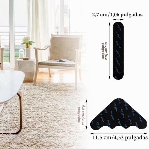 Miniatura 4 de Easykeenecom Pinzas Para Alfombras,12 Piezas Cinta Antideslizante Para Alfombras,Reutilizable Und Lavable Bases Antideslizante Alfombra Pinzas Para Alfombras, Para Interiores Y Exteriores