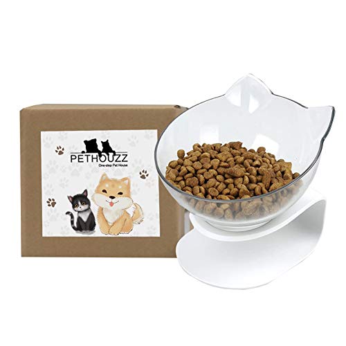 Qiyadin Tilted Raised Posture Cat Food Bowl Neck Protection Anti Vomiting 15 Degree Elevated Slanted Stand Pet Bowls For Cats And Small Dogs (Single) #TOP3