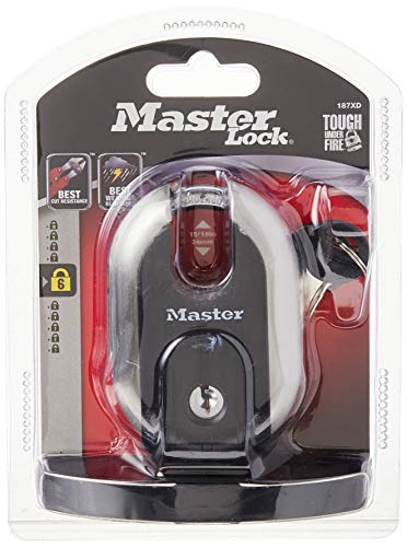 Master Lock 187XD Titanium Padlock, 2-5/16-Inch Wide, Black