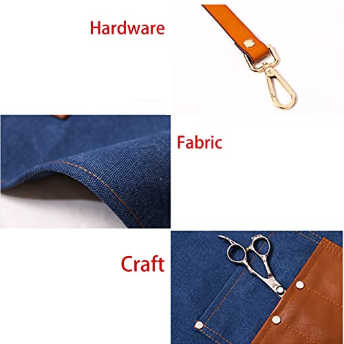 FYYYY Delantal Cocina, Delantal De Lona con Espalda Cruzada con Bolsillos, Correa Ajustable Y Delantal De Bolsillos… - Imagen 6