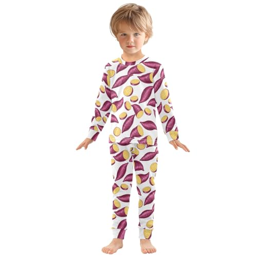 ODAWA Fall Pajamas Purple Sweet Potatoes Cotton Clothes Pajama Sets 18M3