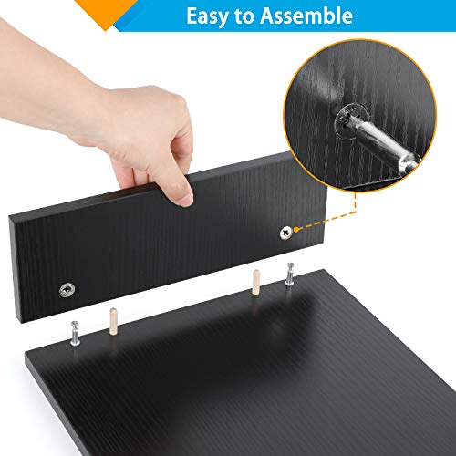 LORYERGO Dual Monitor Stand Riser - 3 Shelf Screen Laptop Stand with Storage Accessories Slots, Length and Angle Adjustable Desktop Stand Storage Organizer for Computer, Laptop