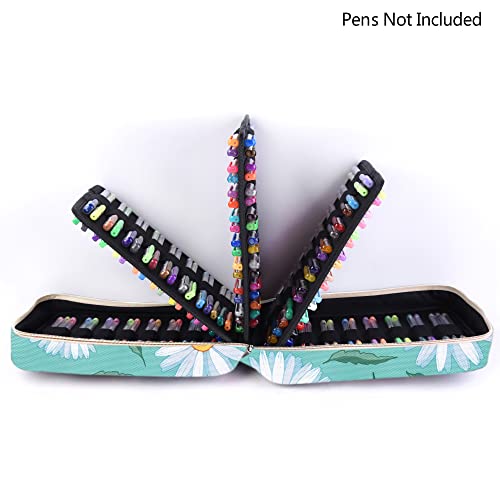 Qianshan Pencil Case Holder Slot - Holds 202 Colored Pencils Or 136 Gel Pens With Zipper Closure - Large Capacity Polyester Pen Organizer For Watercolor Pens Or Markers - Perfect For Artist Daisy #TOP5