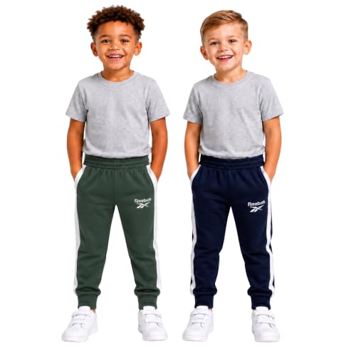 Reebok Toddler Boys Sweatpants 2-Pack Tricot Fleece Jogger Track Pants