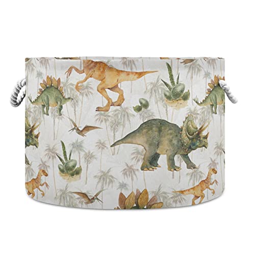 Mnsruu Dinosaurier Aufbewahrungskorb mit Palmenblättern