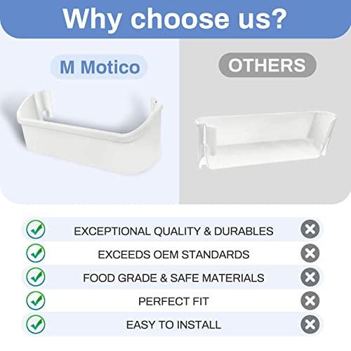 M Motico 2 PACK UPGRADE 240323001 Refrigerator Door Bin Shelf Fit for Frigidaire Door Shelf Replacement Parts FFHS2611LBPA FFHS2611LWMA FGHS2655PF5A FGHS2631PF2, Fit Bottom Bin-NOT Fit Freezer Door by M Motico - Image 4