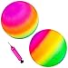 Hilloly 2 Pezzi di Pallone Gonfiabile, Palline Arcobaleno per Bambini, Palline Arcobaleno per Parco per Bambini, PVC Palloni Gonfiabili per Bambini Morbido da 9 Pollici per Giochi all'aperto