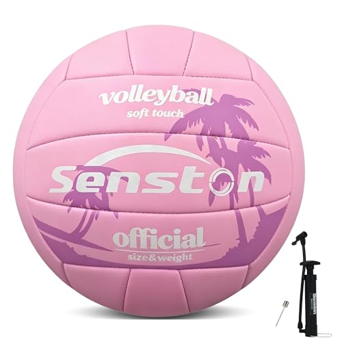 Senston Volleyball Größe 5 Mit Pumpe Wasserfest Weich Beachvolleyball | Wasserfest, weicher Griff, abriebfest, rutschfeste Oberfläche, für Strand/Beach/Indoor, inkl. Pumpe