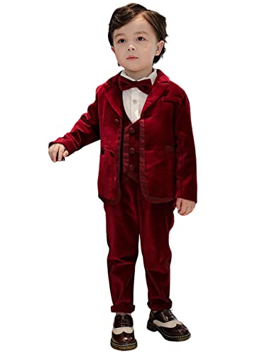 Costume en velours garçon parfait pour les mariages d'hiver et grandes fêtes de famille
