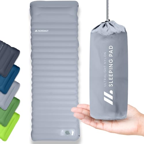 NORDMUT Isomatte Selbstaufblasend 10cm - Isomatte Camping mit kleinem Packmaß - Selbstaufblasbare...