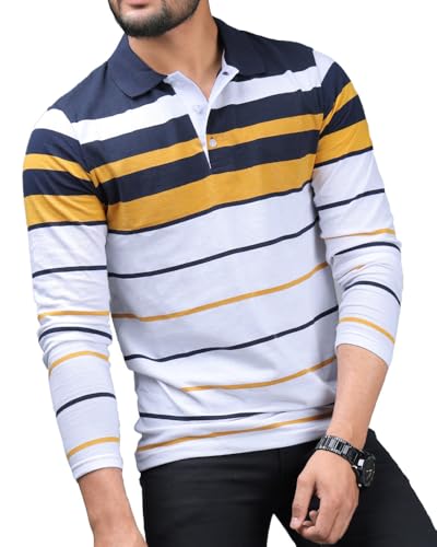 Image of Noble Monk Men's Polo Neck Full Sleeves T-Shirt | Causal Tshirt for Men