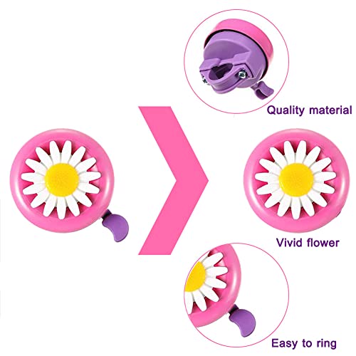 Kid's Bicycle Basket Streamers Set, Children's Bike Handlebar Wicker Basket Bike Streamers Bell And Stickers,Bicycle Decoration Accessories For Toddler Children Kids Girl (Pink) #TOP4