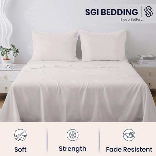 Image of SGI bedding RV King Sheets Luxury Soft 100% Egyptian Cotton - Sheet Set for RV King 72x80 Mattress Silver Gray Solid 600 Thread Count Deep Pocket