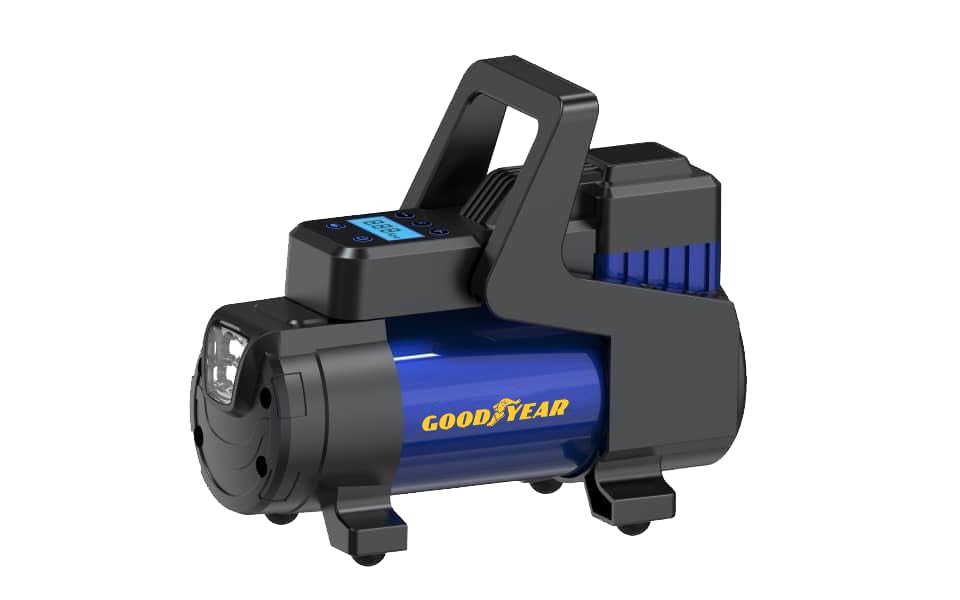 Goodyear 12V Car Tyre Inflator Air Compressor Pump with Digital Display & Auto Cut-Off, 150 PSI Portable Air Pump for Car, Bike & SUV, Fast Inflation, LED Light, 3m Cable-image-4