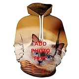 Men's and women's 3D custom hoodies, custom pullovers, front and rear, design your own pictures/texts,L