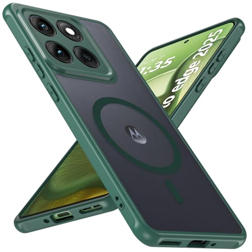 Image of For Motorola Edge 2025 Case,Magnetic [38 N52 Magnets] Military Grade Drop Protection moto edge 2025 case-Full Camera Protection Slim Matte Anti-Slip Phone Cover Protector For Motorola Edge 2025,Green