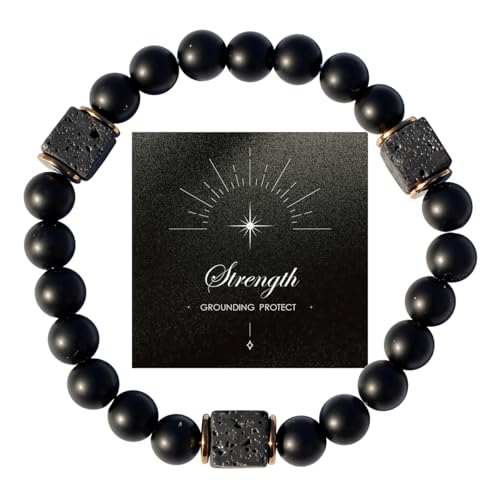 Positive Energy Intention Bracelet Set, 12 Meaningful Styles with Inspirational Cards – Strength, Love, Luck, Protection & New Beginnings, Unisex Beaded Bracelets for Daily Wear & Thoughtful Gifts (Strength)