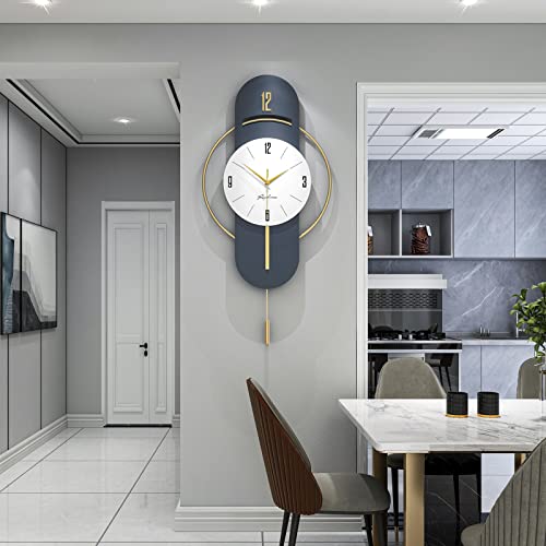 Jtwalclock Large Wall Clocks For Living Room Decor Modern Wood Metal Silent Decoration Wall Clock Battery Operated Non-Ticking For Kitchen Bedroom Office Home 16 Inch Clock Wall Decor For Indoor House #TOP27