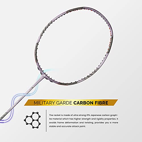 Image of Apacs Z-Ziggler (Unstrung, 38 LBS Max Tension) 6.4mm Slim Shaft | Made in Vietnam | 100% Japanese Graphite Badminton Racket with Free Full Cover | G2-4 1 /8 inches (Purple)