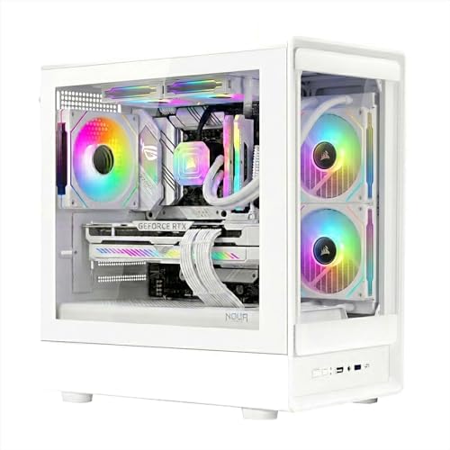 Gabinete Noua Nexus PH100 MicroATX Compacto para Gaming con Ventana de Vidrio Templado y Ventilador ARGB PWM Blanco miniatura 1