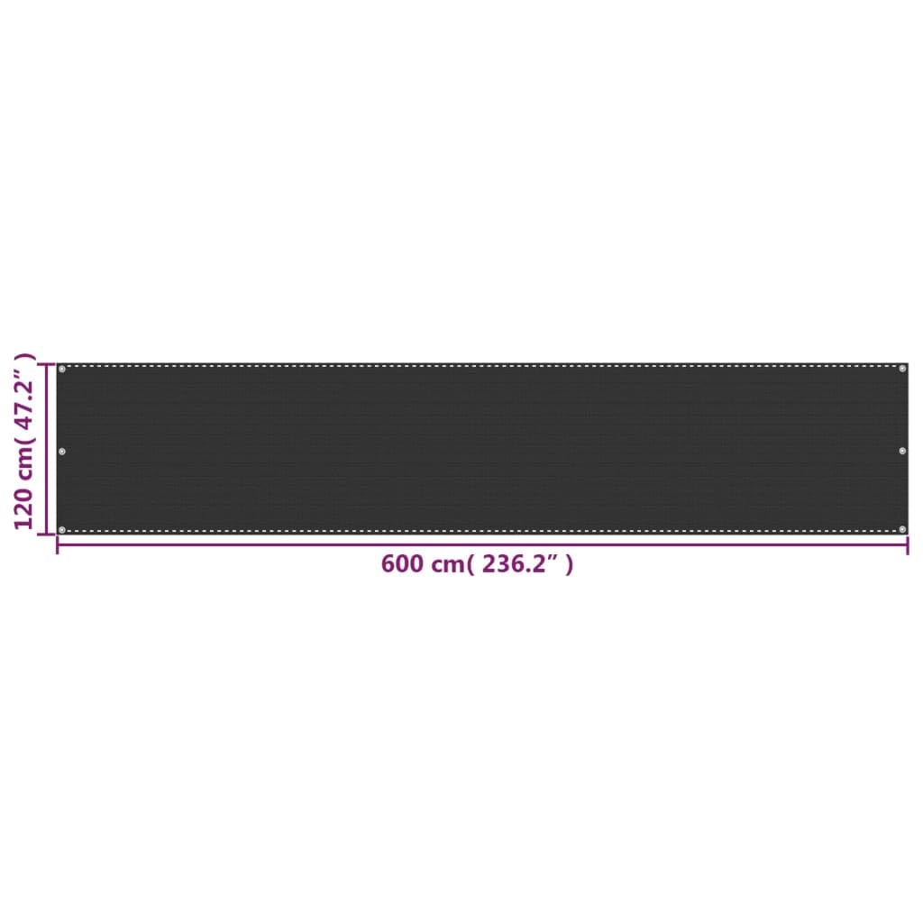 Home & Garden-Balcony Screen Antracita 120x600 cm HDPE-Furniture Choice