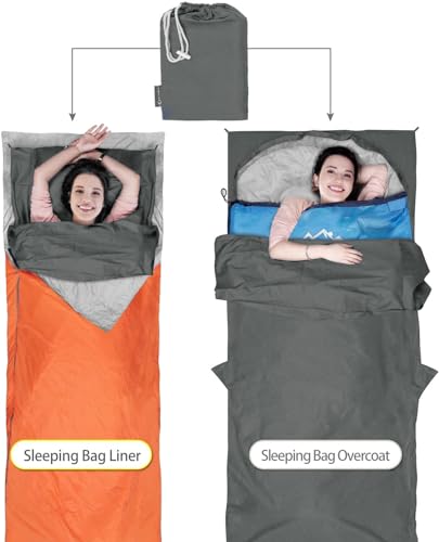 MYCARBON Prześcieradło do spania 90 x 220 cm, 100% bawełna, ultralekkie, przenośne prześcieradło podróżne, miękki, prostokątny śpiwór na lato z przegrodą na poduszkę do podróży, na kemping, wędrówki