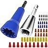 AFUNTA 2 PCS Wire Twisters Tool for Drill, Wire Connectors Wire Nut Twisters Wire Twisting Connector Socket with 50 PCS Insulating Wire Caps