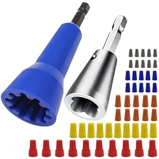 AFUNTA 2 PCS Wire Twisters Tool for Drill, Wire Connectors Wire Nut Twisters Wire Twisting Connector Socket with 50 PCS Insulating Wire Caps