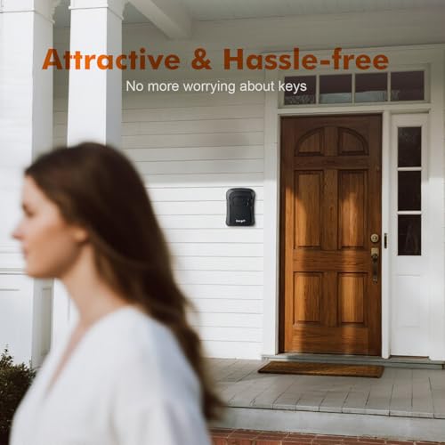 Ibergrif Schlüsseltresor Wandmontage Wetterfest - Schlüsselsafe 4 Stellig, Schlüsselbox mit Code, Schlüsselkasten mit Zahlencode Robust, Sicher, Schlüsselversteck für Schlüssel Türkarte, Schwarz